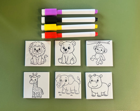 Color-Your-Own Zoo Magnet Set
